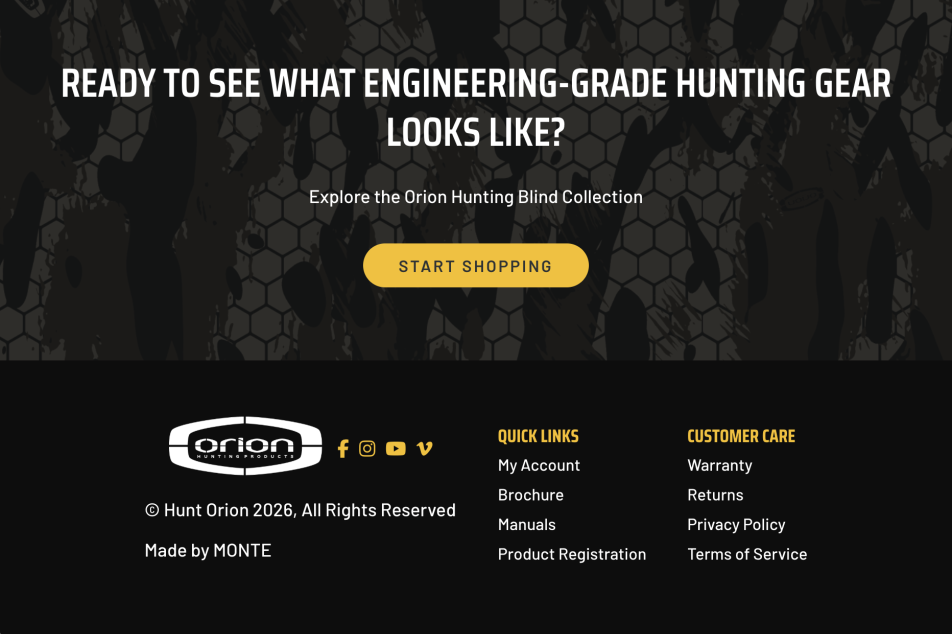 hunt orion dynamic footer design