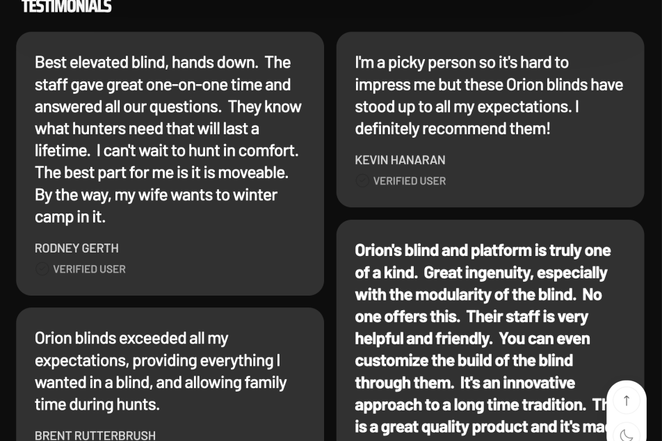hunt orion testimonials