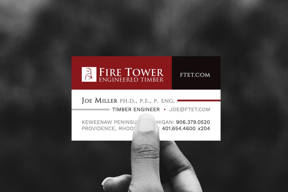fire tower business card design