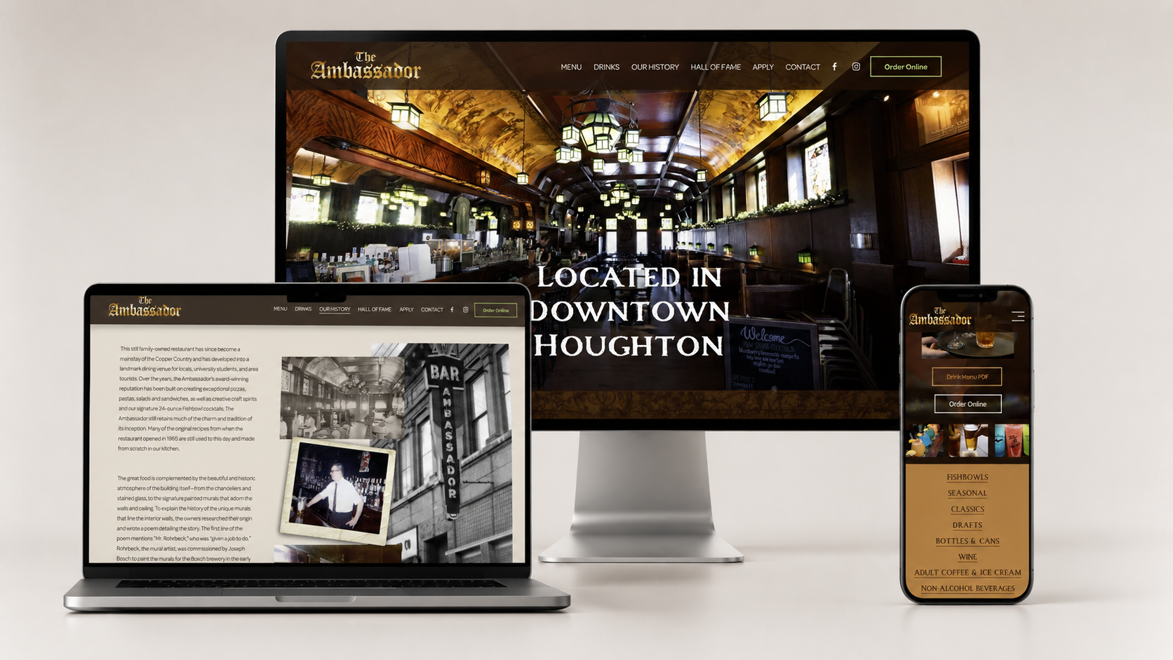 ambo responsive restaurant website