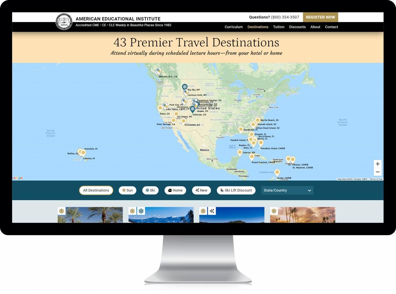 american educational institute destination map