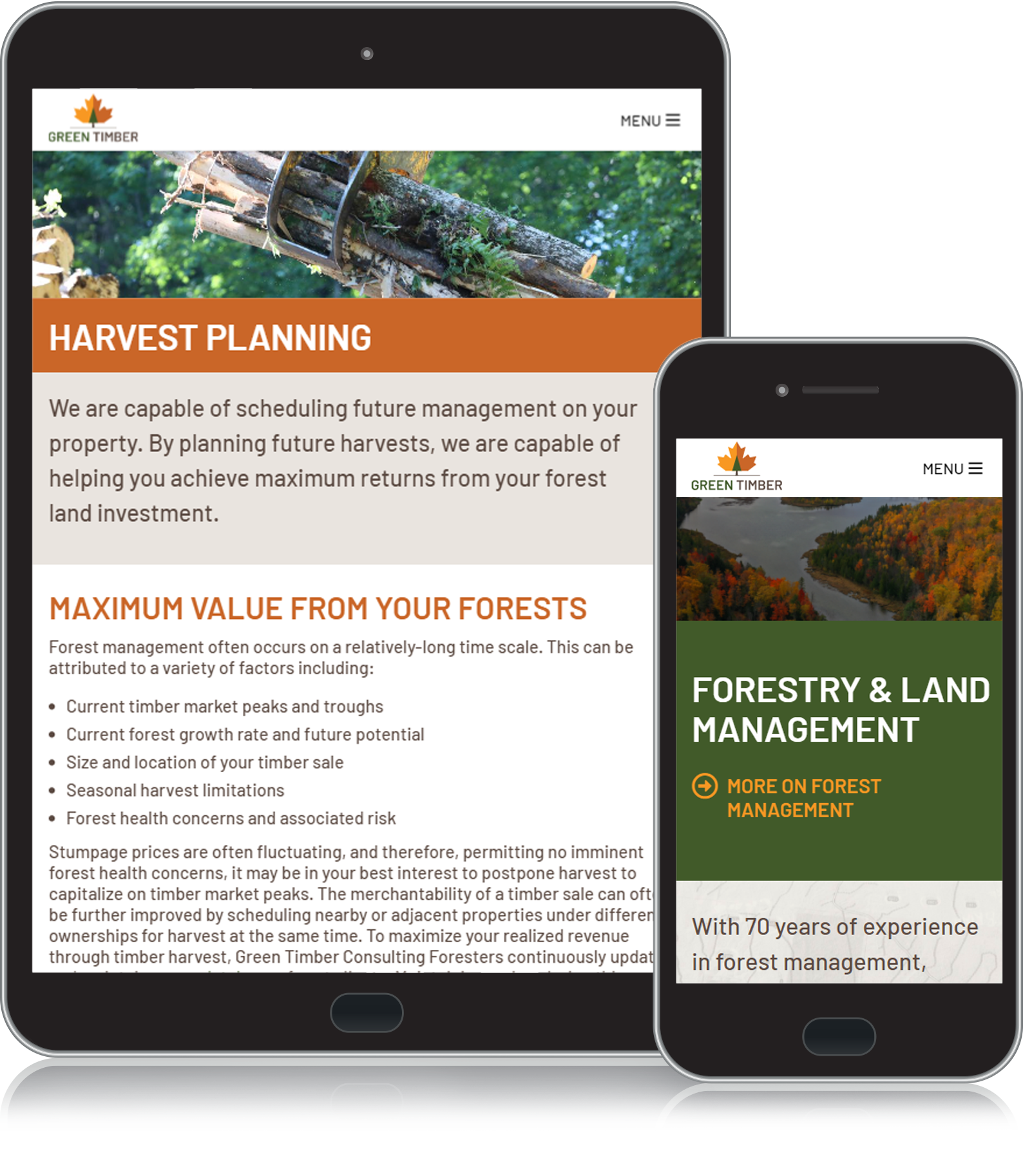 Green timber responsive website