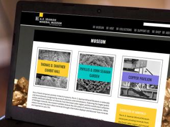 mineral museum website on laptop