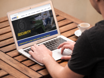 hawk technologies website on laptop
