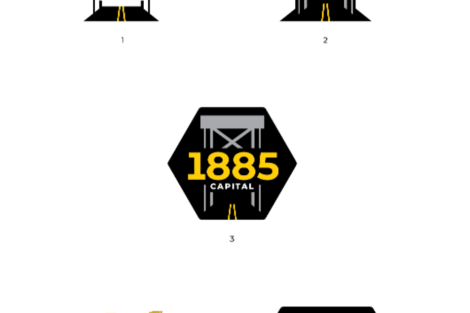 1885 logo design options