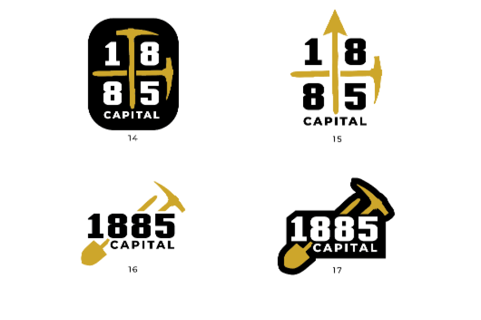 1885 logo design options
