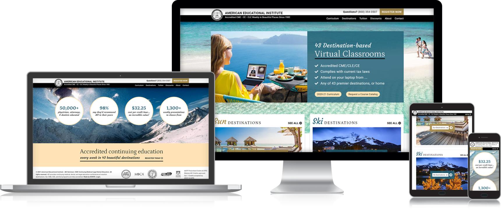 american educational institute website design