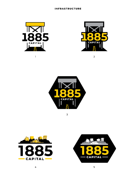 1885 logo design options