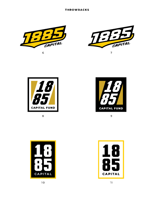 1885 logo design options
