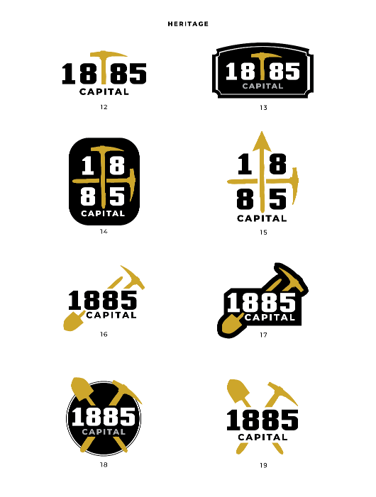 1885 logo design options