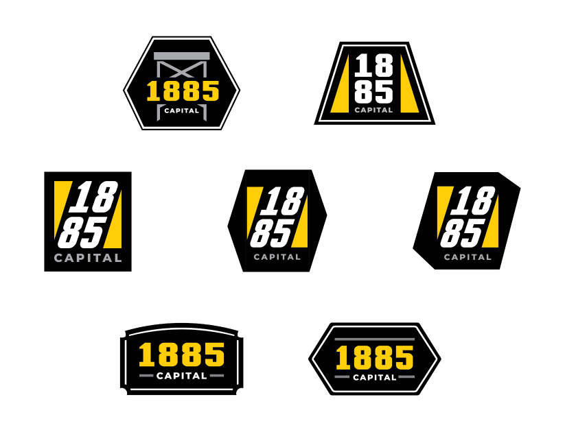 1885 logo design options