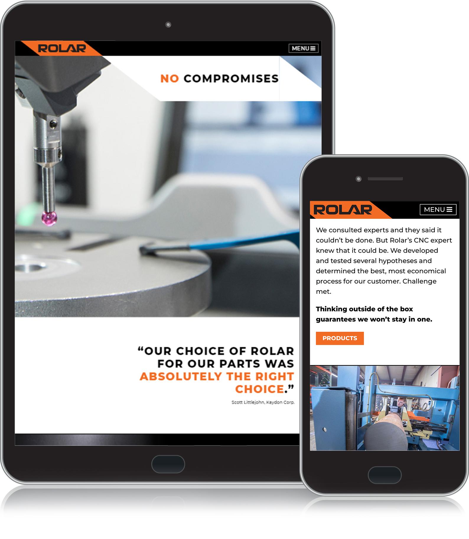 Rolar responsive website design