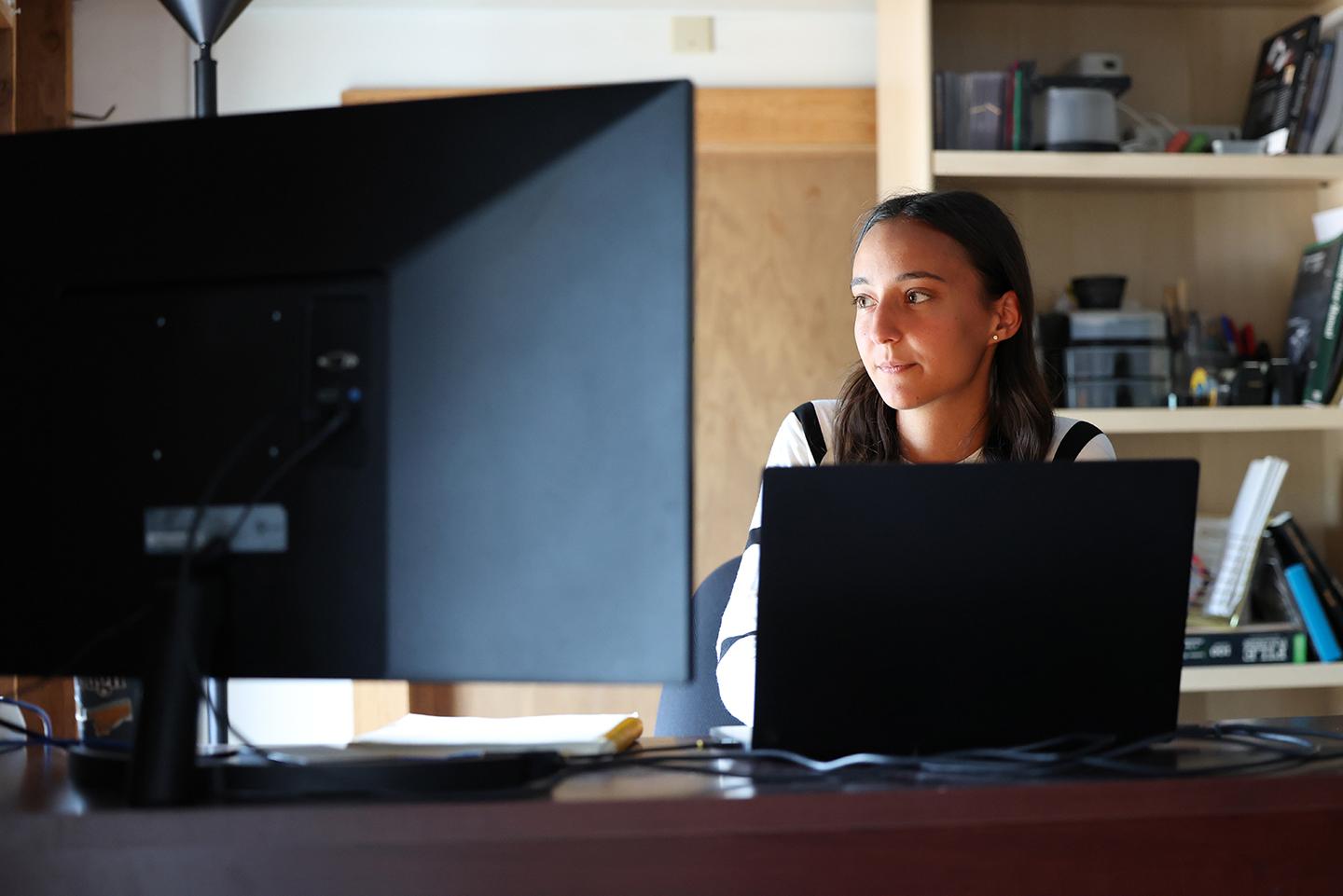 grace working at monitor