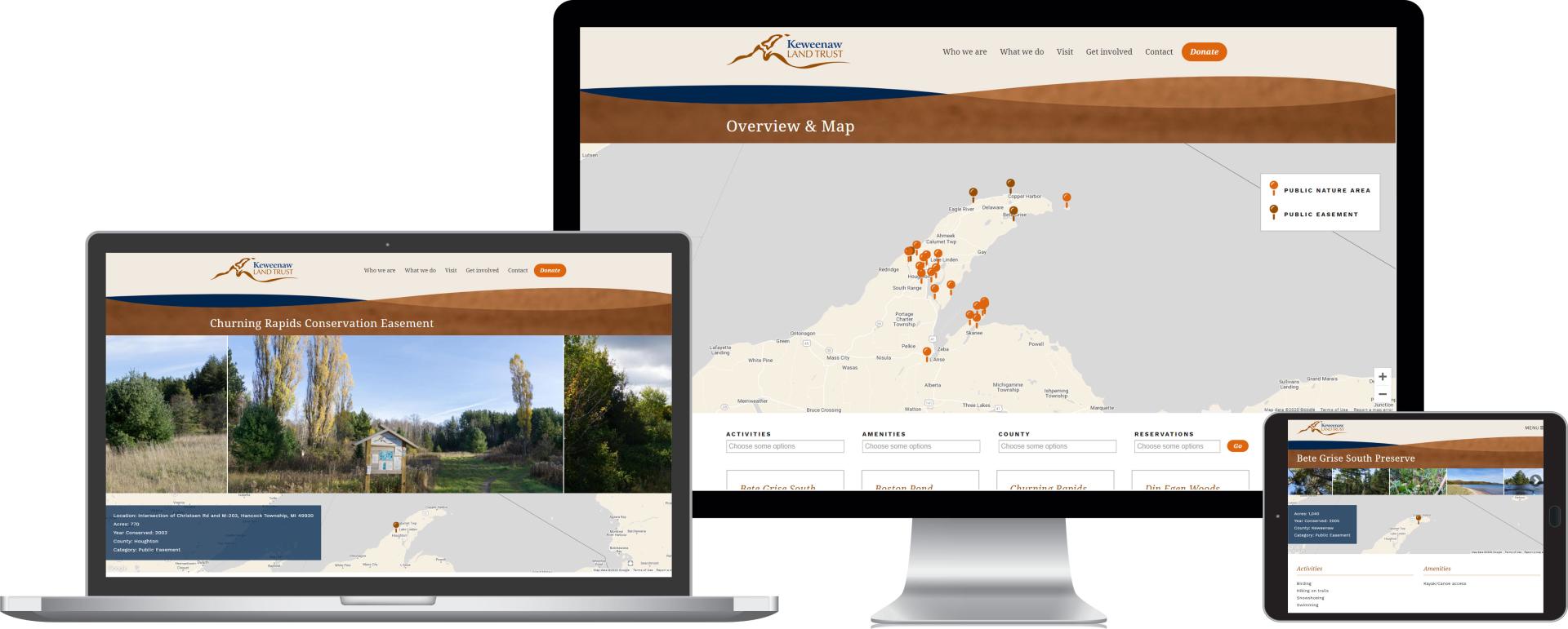 KLT website map design