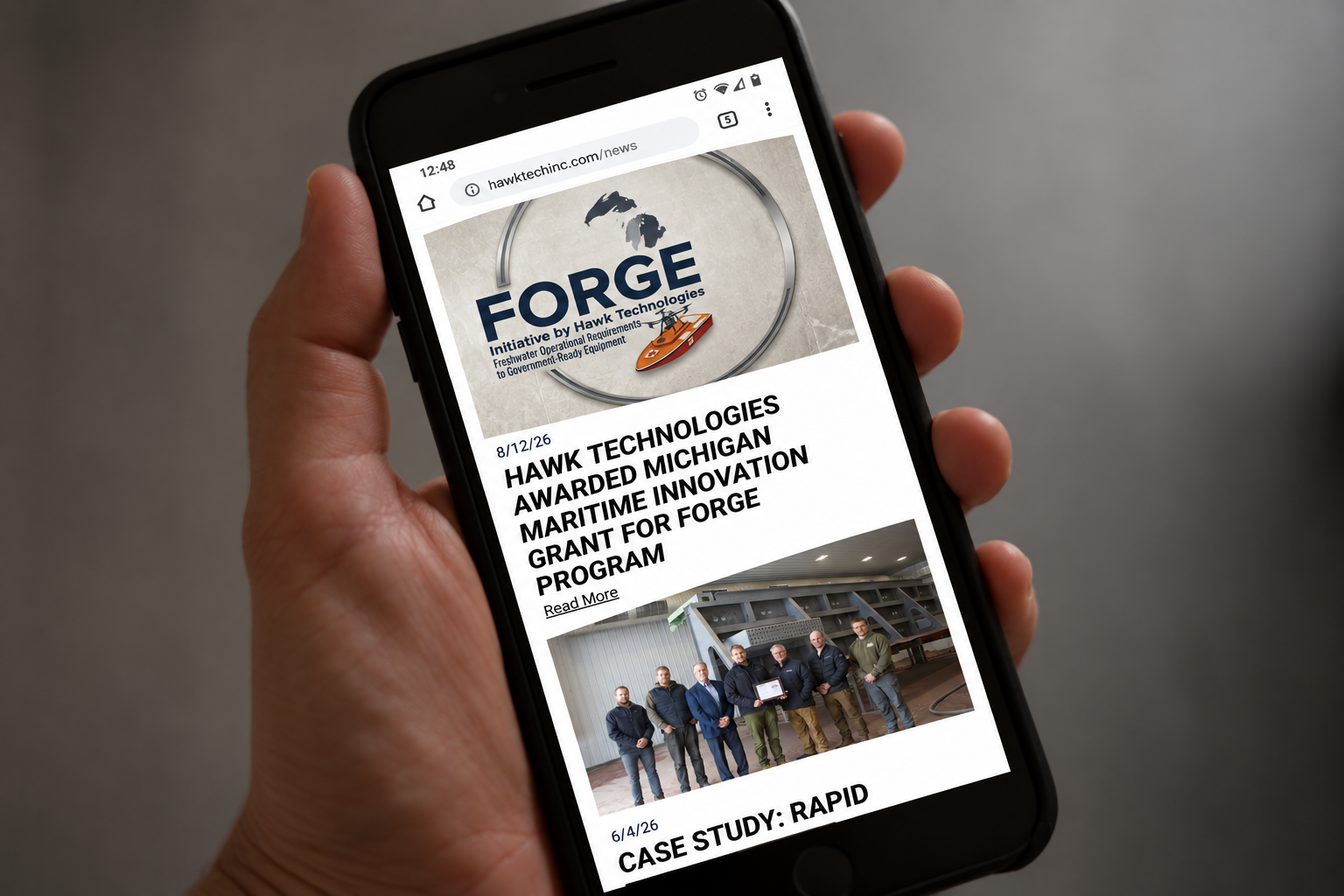 hawk technologies website on mobile