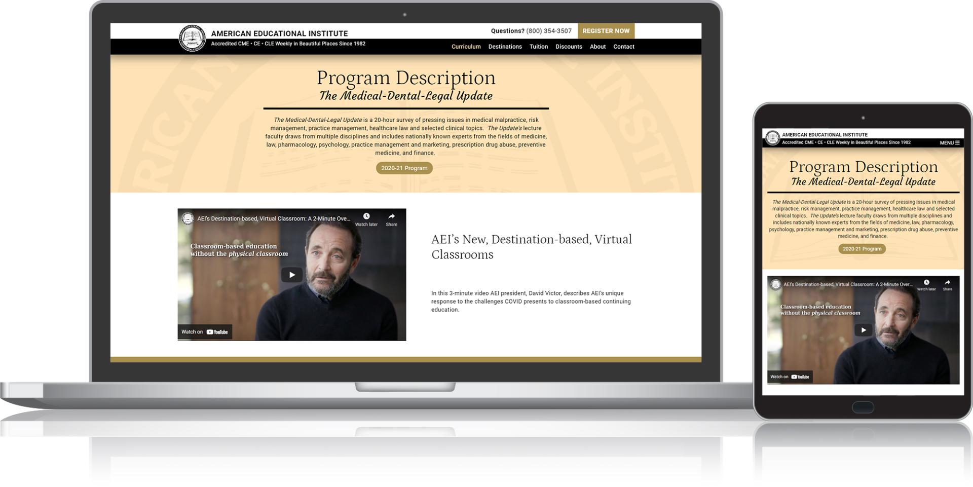 responsive website design for continuing education