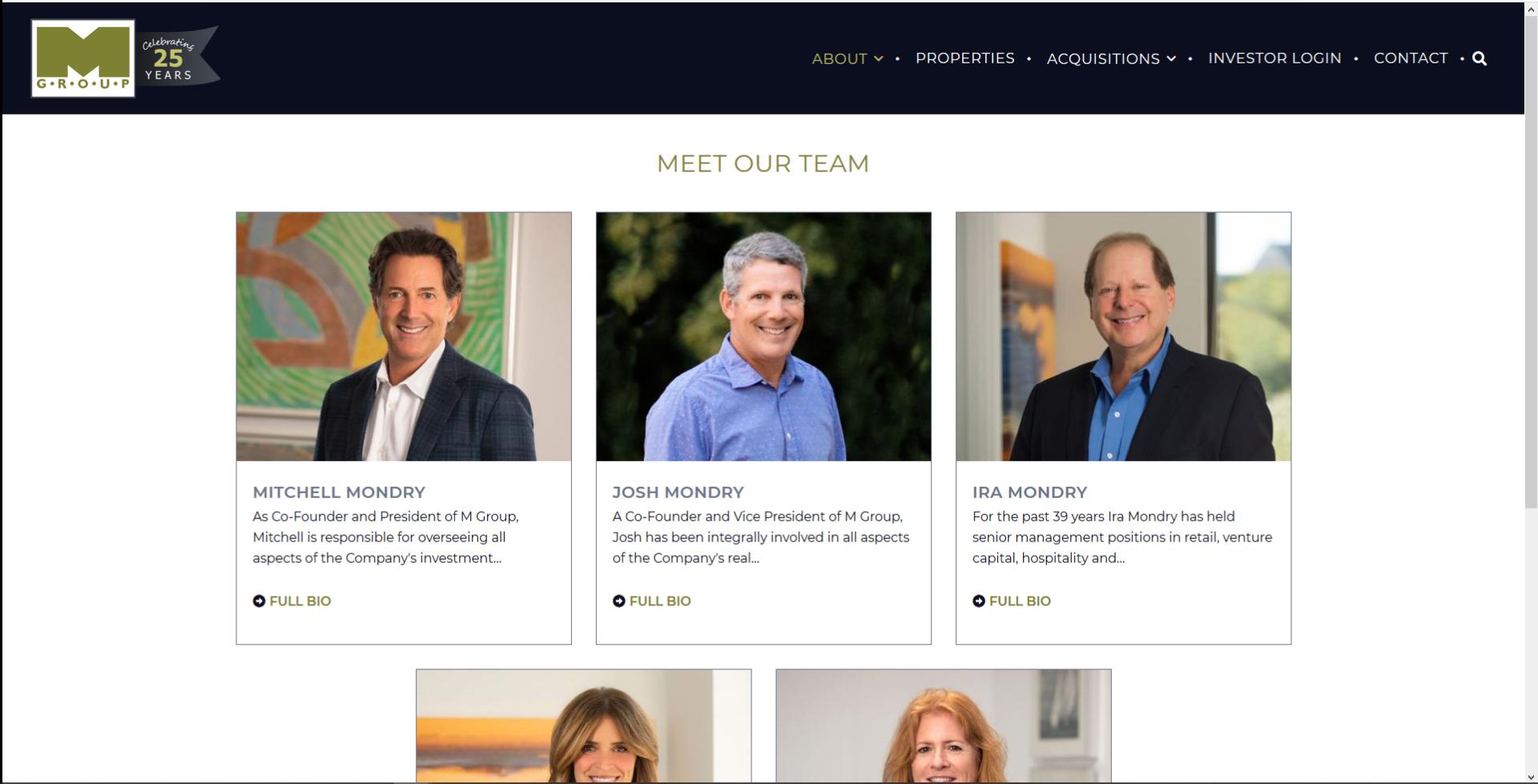 mgroup team page design
